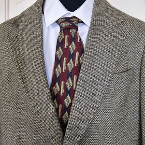 VNT Bugatti 100% Italian Silk Tie Geometric Design